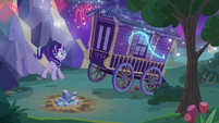 Fireworks going off in Trixie's wagon S6E25