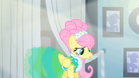 Fluttershy in a dress chosen by Photo Finish S1E20