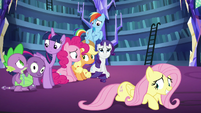 Rest of the Mane Six look at each other S5E21