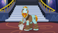 Rockhoof considering his statue pose S8E21