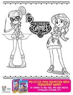 Sci-Twi and Sunset Shimmer Friendship Games coloring page