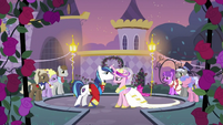 Shining Armor and Cadance about to dance S2E26