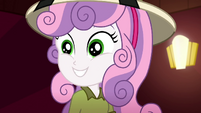 Sweetie Belle wearing a triumphant grin SS11