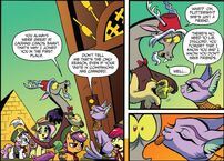 738599 safe fluttershy scootaloo sweetie+belle apple+bloom discord cutie+mark+crusaders idw licking spoiler-colon-comic