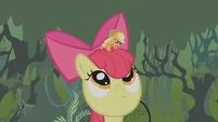 Apple Bloom listens to Applejack S1E09