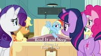 Master five surrounding Rainbow Dash's infirmary bed S2E16