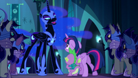 Nightmare Moon stomps one hoof on the floor S5E26