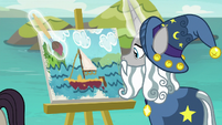 Star Swirl painting a portrait of a boat S8E16