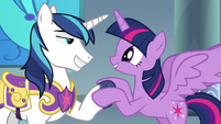 Twilight accepts Shining Armor's challenge S9E4