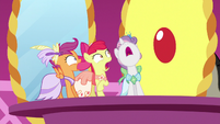 A startling appearance, even from an honorary fellow Cutie Mark Crusader.