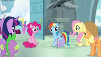 Goof: Umm... Is no pony going to talk about the clock... thing in the upper-left corner?