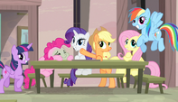 Mane Six putting on act for watching ponies S5E1