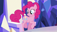 Pinkie Pie looking at her cutie mark S5E22