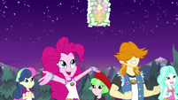 Pinkie Pie tosses her paper lantern into the air EG4