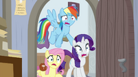 RD, Fluttershy, and Rarity shocked to see AJ BGES3