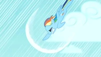 Rainbow Dash tries to get her speed up.
