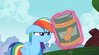 Rainbow Dash looks at the jar S2E08