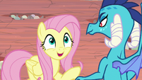 Fluttershy eagerly accepts Ember's offer S9E9