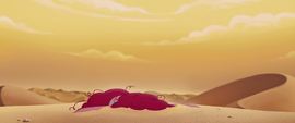 Pinkie Pie collapses on the sand MLPTM