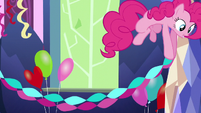 Pinkie Pie hanging paper streamers S5E3