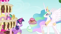 Princess Celestia sees somepony jump high in the air.