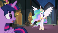 Princess Celestia begins to speak to Nightmare Moon S4E2