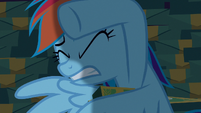 Rainbow Dash cowering in utter fear S6E15