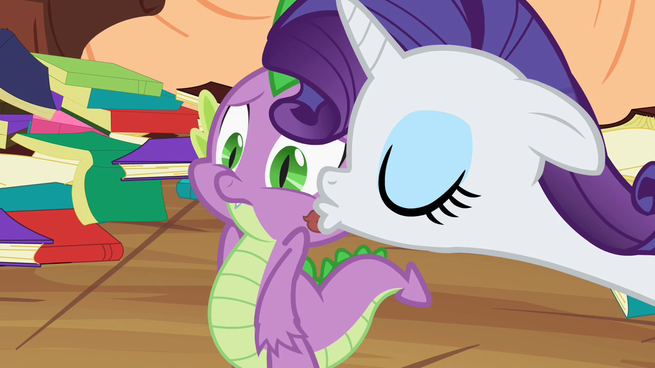 Rarity A kiss for Spikey Wikey S2E10.png. 