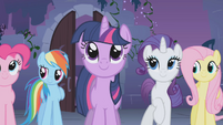 Twilight and friends looking at the Elements S1E02