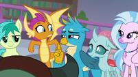 Gallus shushing Smolder S8E22