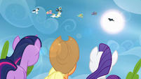 Flying off with the other Pegasi.