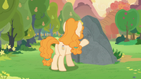Pear Butter in front of her and Mac's rock S7E13