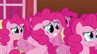 Pinkie clone debating whether she wants to explode, or keep watching the wall. How hard can it be?