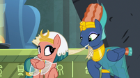 Prince Hisan removes Somnambula's blindfold S7E18