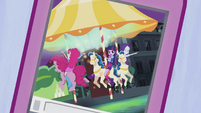 Twilight, Pinkie, and Rarity on the carousel EG2