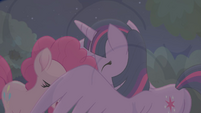 Twilight shields Pinkie from the crash MLPRR