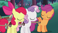 Apple Bloom and Sweetie Belle agree with Scootaloo S6E14