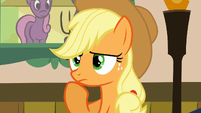 Applejack thinking hard.