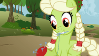 Granny Smith, hoof-stitching.