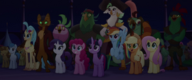 Mane Six and friends watching Songbird Serenade MLPTM