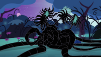 A tangled mass of black vines after encountering (and losing to) the Mane Six,
