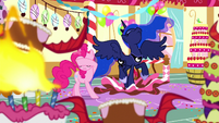 Princess Luna appears in Pinkie's dream S5E13