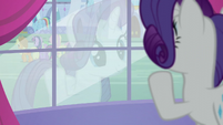 Rarity waving at her friends S5E14
