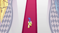 A Royal Guard running to Princess Celestia.