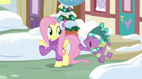 Spike thanks Fluttershy and leaves MLPBGE