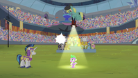 Spike with spotlight pointing onto him S4E24