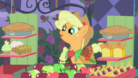 Applejack asks Soarin' which item he wants S1E26