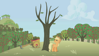 Applejack hitting a dead tree S01E04