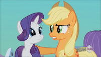 Applejack reassuring Rarity S3E2