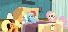 Fluttershy consoling Rainbow Dash S2E16